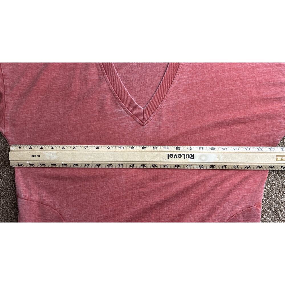 Young Fabulous & Broke Jersey Sweatshirt Tunic Top Size S Coral V-Neck Burnout - Picture 7 of 8